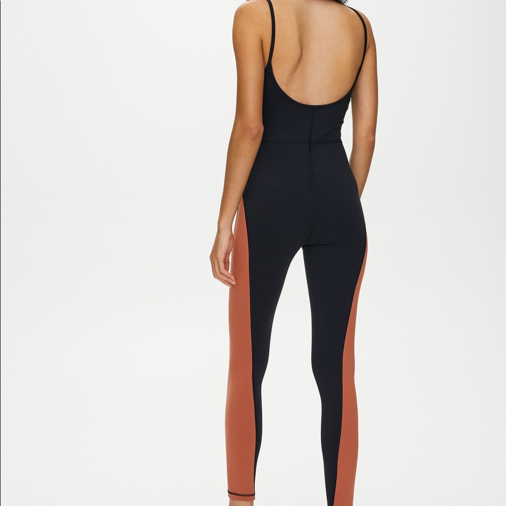 Aritzia Wilfred Black and Rust Jumpsuit